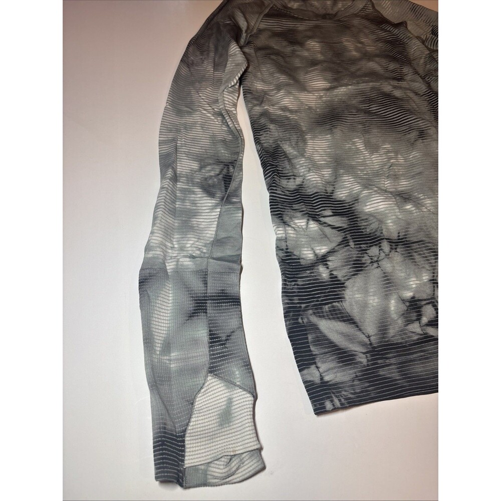 Lululemon Runderful Long Sleeve Space Dye Camo White Silver Spoon Size 6 - Picture 4 of 9